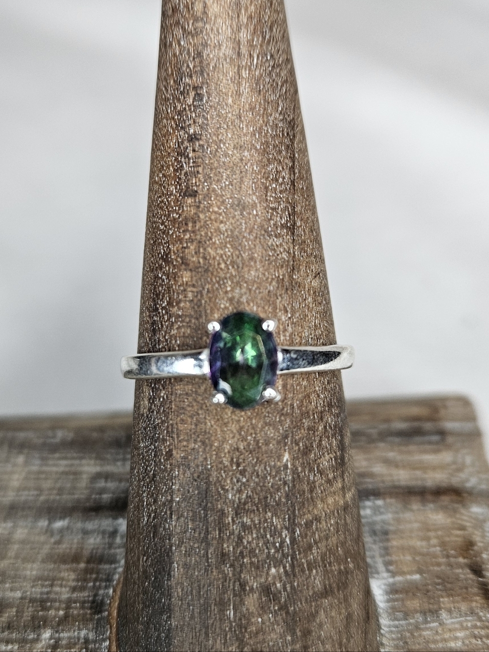 Sterling Silver Oval Cut Mystic Topaz Style Sz 6 NWT Dainty Ring 0.62 TCW